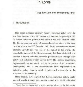 Financial Crisis and Industrial Policy in Korea