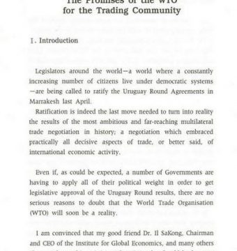 The Promises of the WTO for the Trading Community